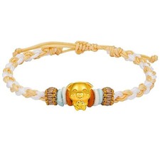 24K Gold Zodiac Bracelet Red