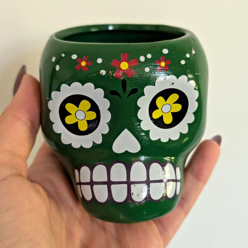 6cm green ceramic - ceramic, decorated