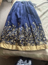 Lengha Choli Navy Blue Thread Work Indian Asian 