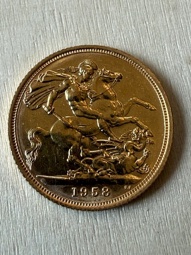 1958 gold full sovereign - full,