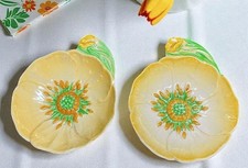 Vintage Carlton Ware Australian Design Yellow Poppy Butter Dish Plate Knife Rest