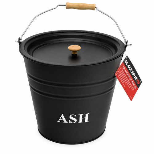 12l metal ash bucket with - with, lid