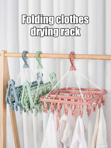 Folding clothes dryer hanger - folding,