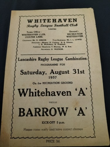 Whitehaven barrow a - v,