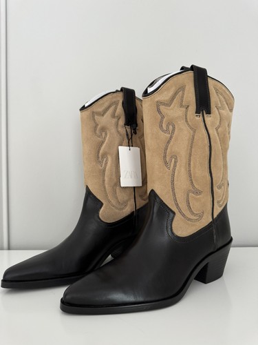 Zara leather suede - &,