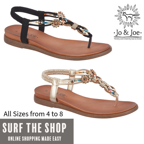 Ladies flat beaded toe - toe, post