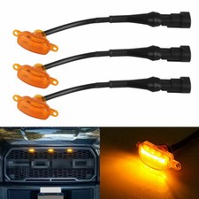 3Pcs Smoked Amber Yellow LED