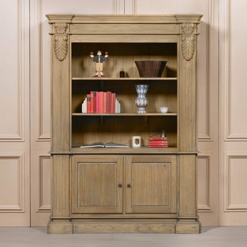 Large cedar wood open bookcase - large,