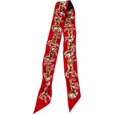 Hermes Women's Horse Twilly Scarf Red
