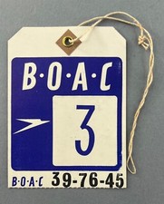 BOAC ROME VINTAGE AIRLINE BAG TAG LUGGAGE BAGGAGE LABEL