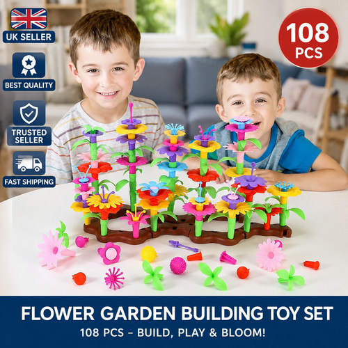 Flower garden building - flower, set