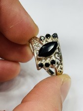 TJC silver and black spinels or onyx ring UK size Q never worn