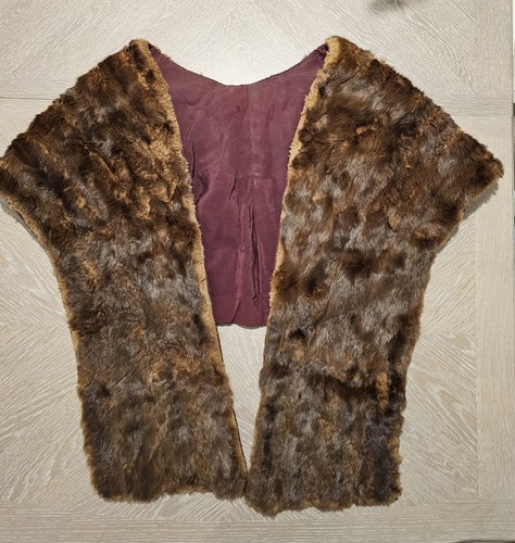 Vintage 1950s brown real fur - vintage,
