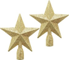 2Pcs Gold Star Tree Topper