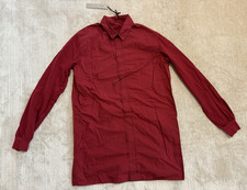 DAMIR DOMA SILENT  Siel Jersey Sleeves Ribbed Cuffs Hidden Button Up Shirt Red M