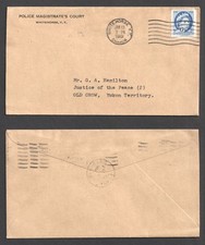 Canada Balpex Old Crow Yukon Cancel. Police Magistrate Court Whitehorse 1961