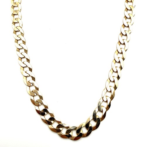 9ct gold curb chain - gold, solid