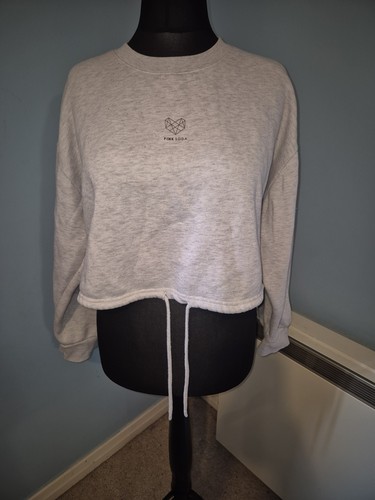 Pink soda grey crop sweater - soda,