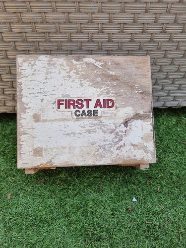 Vintage wooden first aid - vintage,