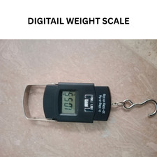 Mini Digital Pocket Scale (0-50kg)  Portable Hanging Weight Machine with Battery