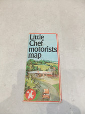 Vintage Little Chef Paper Map UK Advertising Ephemera Fast Food Classic Cars