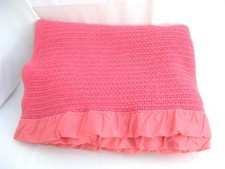 Cellular blanket, pure new wool  Cosy, warm, light weight, pink  Large 90" x 80"