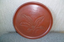 Vintage Japanese Red Lacquer Ware Kamakura Bori Tray Plate 27 cm