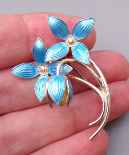 Sterling silver blue - sterling, enamel