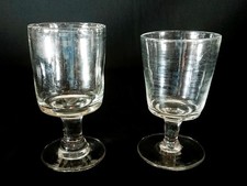 Victorian Antique Wine Glass Goblet/Small Rummer Pair late 19thC