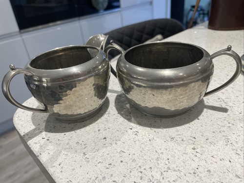 Vintage pewter sugar bowl - bowl, and