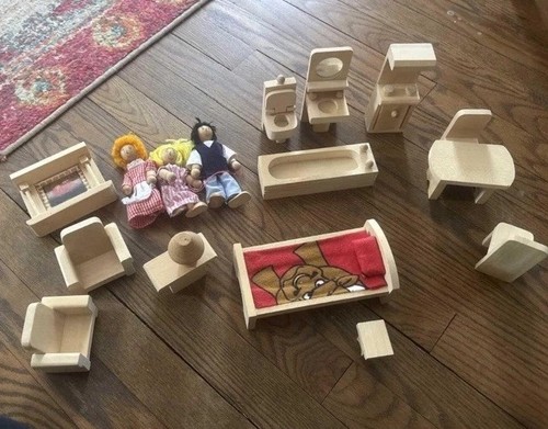 Piece wooden dollhouse - wooden,