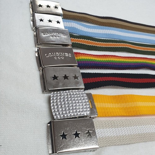 Striped webbing belts with - webbing,