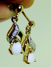 9CT GOLD OPAL EARRINGS NATURAL