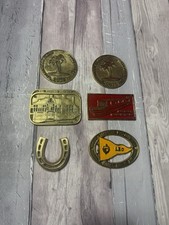 Brass Canal Boat Plaque Bundle Of X6 Boating Festival Horse Shoe 