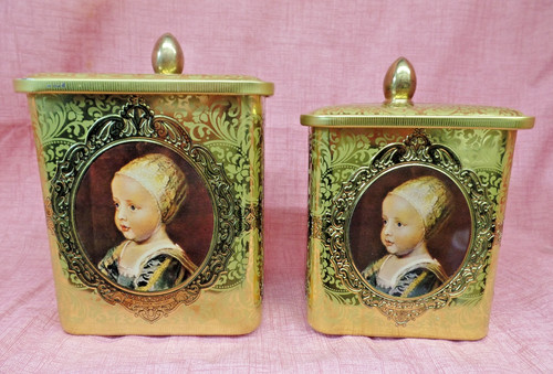 Vintage metal tin - metal,