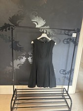 stunning black mcqueen skater dress with bright pink zip size 44