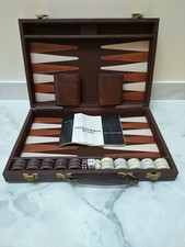 Vintage Backgammon Board Set with Suitcase Includes All Pieces & Instructions