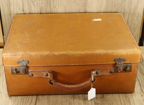 Vintage suitcase leather - suitcase,