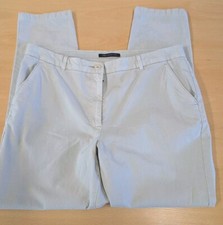 M & S UK 16 Pants Trousers Silver Grey Womens Ladies Chinos Marks And Spencer 