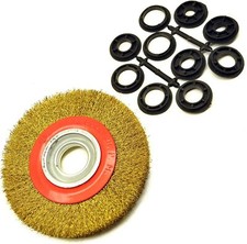 2× Wire Wheel Grinder Bench Grinding Grinder 8" Wire Brush Fine With Reducers