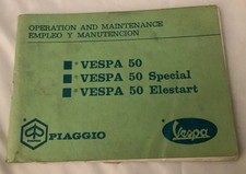 Rare Vespa 50 Special Elestart Operation Maintenance Book Piaggio Italy Mancave