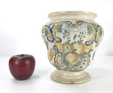 Antique Majolica Albarello Pharmacy Pot Jar Dated 1742 Earthenware Italy