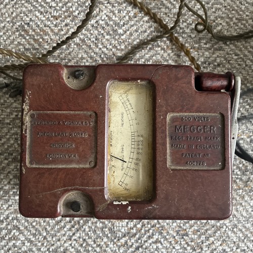 Vintage meg megger hand - meg, crank