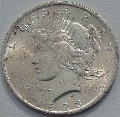 1923 usa silver peace dollar - silver,