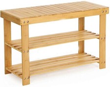3 TIER BAMBOO SHOE RACK SLATED