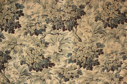 French fabric antique - french, printed