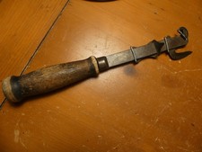 Antique Sure Cut Can Opener Lid Lifter 1904 Patent Wood Handle 9.25" Primitive