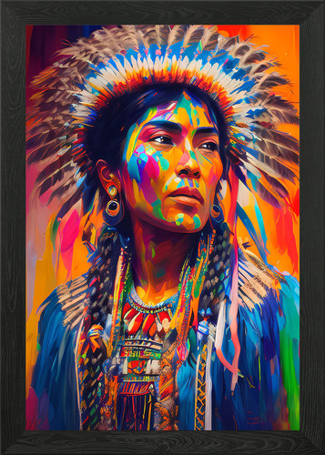 Native american art framed - american,