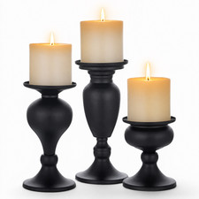 Black Metal Pillar Candle