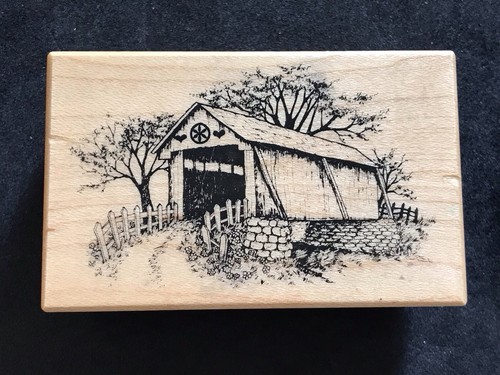 Country scene covered bridge